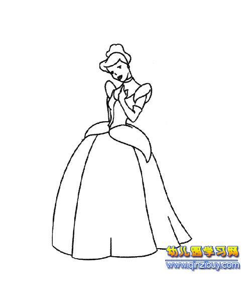 温柔的公主简笔画4-幼儿园教案网