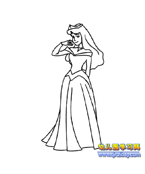 温柔的公主简笔画3-幼儿园教案网