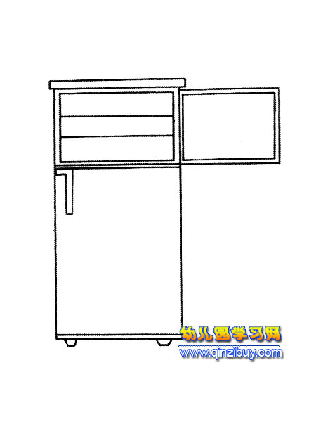 老式冰箱简笔画4—幼儿园教案网