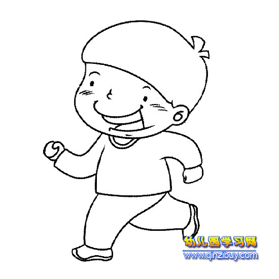 奔跑的小男孩简笔画-幼儿园教案网