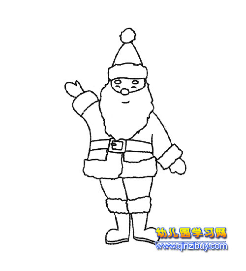和蔼的圣诞老爷爷简笔画1