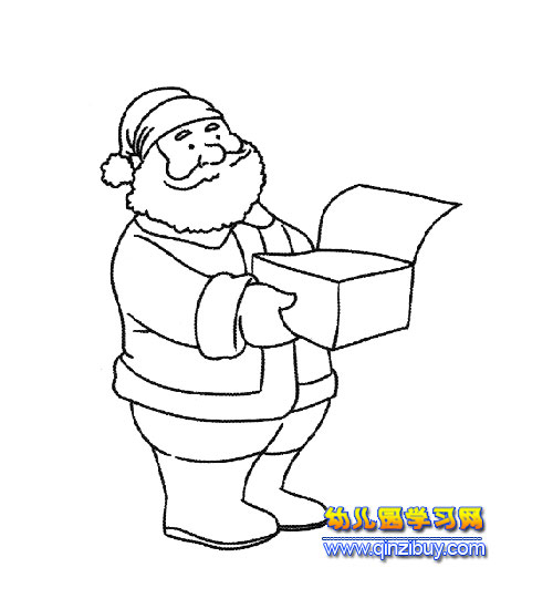 送礼物的圣诞老人简笔画6-幼儿园教案网