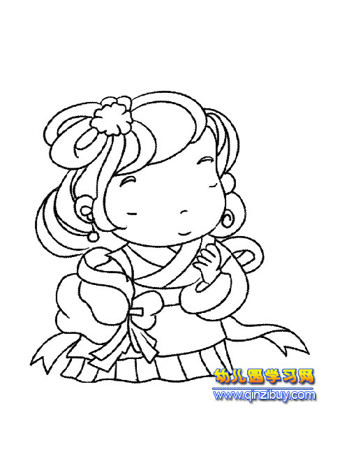古代新娘简笔画2