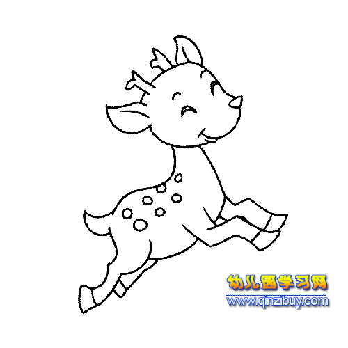 快乐的小鹿简笔画1-幼儿园教案网