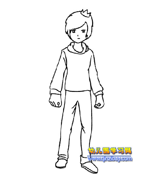 简笔画:冷漠的王子1—幼儿园教案网