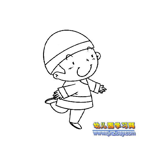 简笔画:搞笑的小男孩3-幼儿园教案网