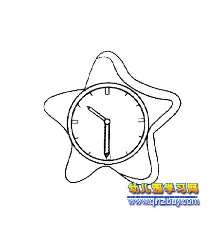 五角星闹钟简笔画
