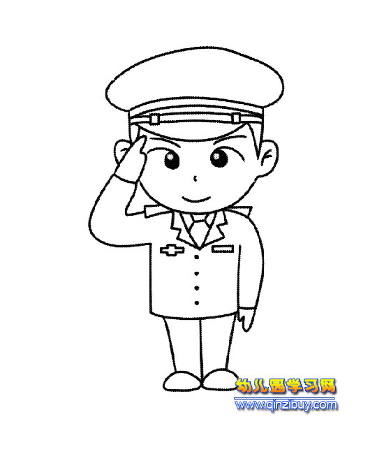 正义的警察简笔画2-幼儿园教案网