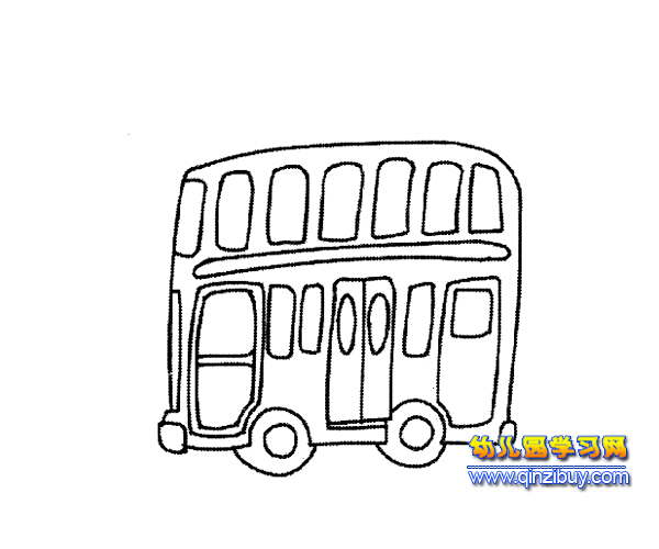 简笔画:双层公交车2