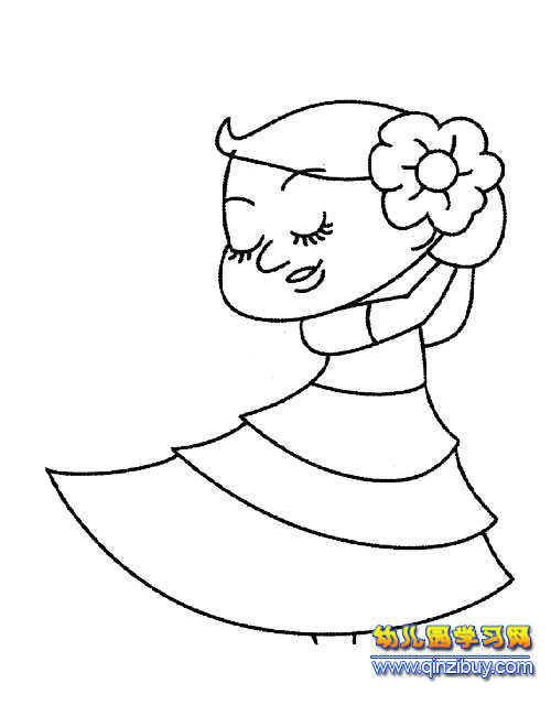 害羞的新娘简笔画4