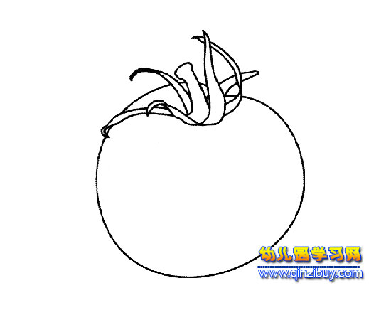 简笔画:(圆圆)的西红柿1-幼儿园教案网