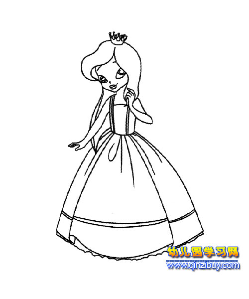简笔画:可爱公主3-幼儿园教案网