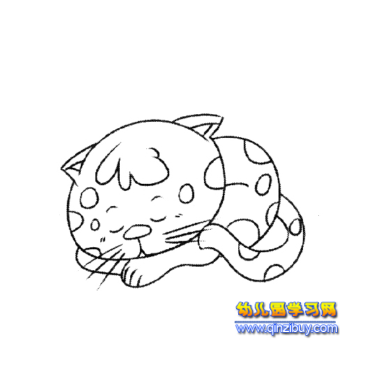 睡觉的小猫简笔画1—幼儿园教案网