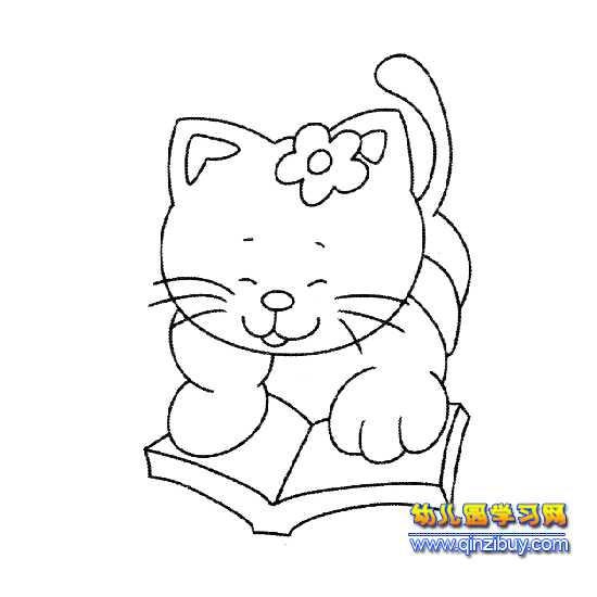 看书的小猫简笔画