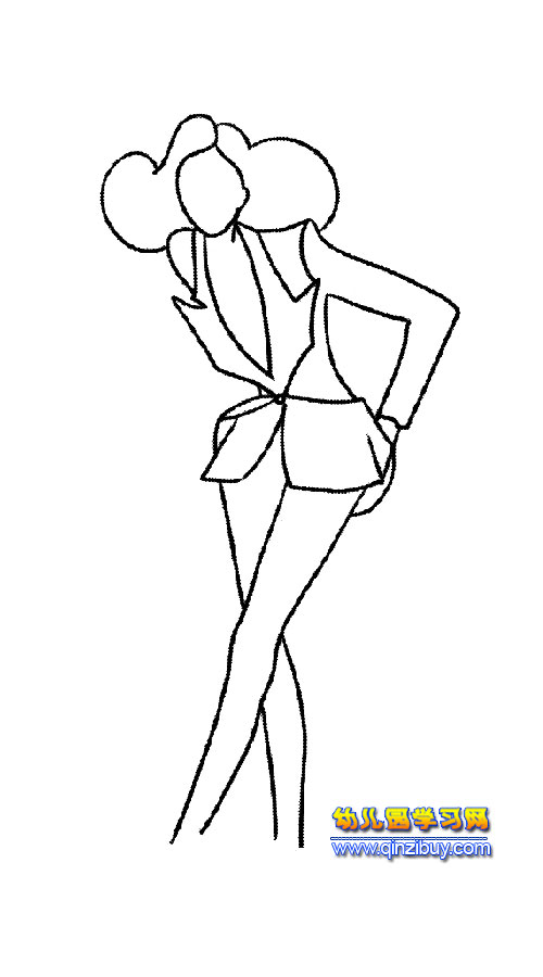 简笔画:摆姿势的模特3-幼儿园教案网