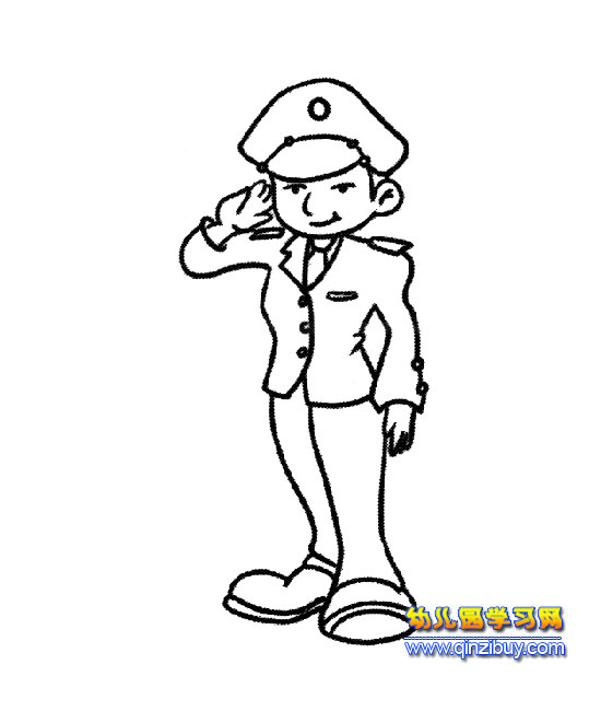 卡通警察简笔画_警察卡通简笔画大全_男警察