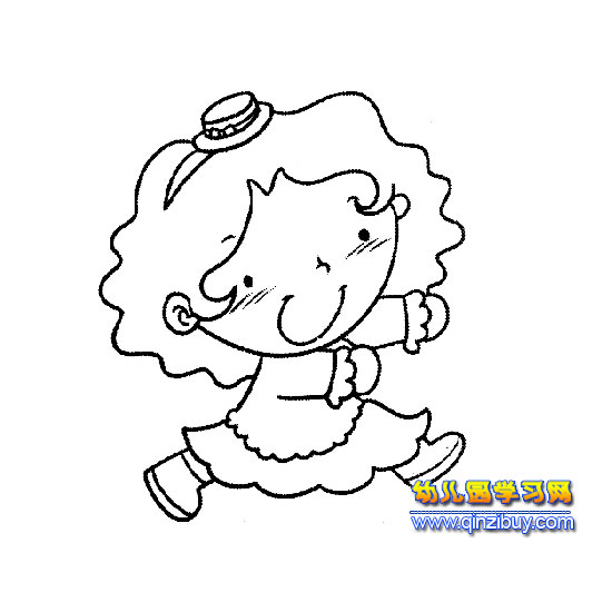 带着帽子的女孩简笔画2-幼儿园教案网