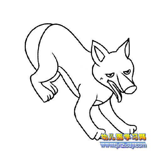 简笔画:一只狼3-幼儿园教案网