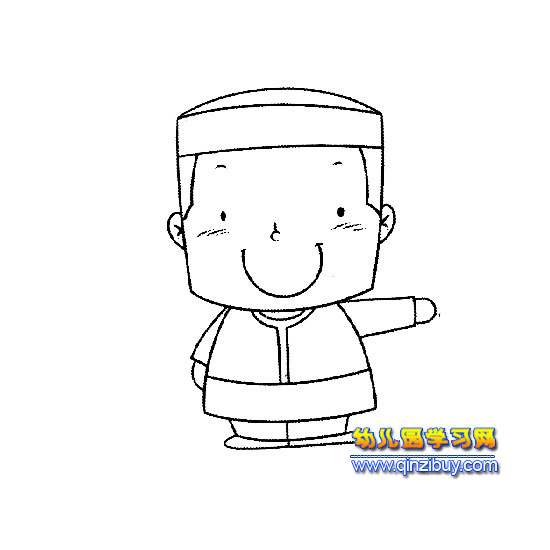 戴帽子的小男孩简笔画2-幼儿园教案网