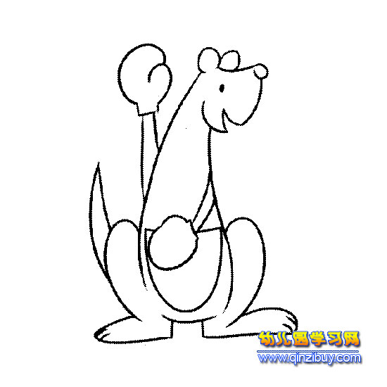 戴手套的袋鼠【简笔画】1-幼儿园教案网