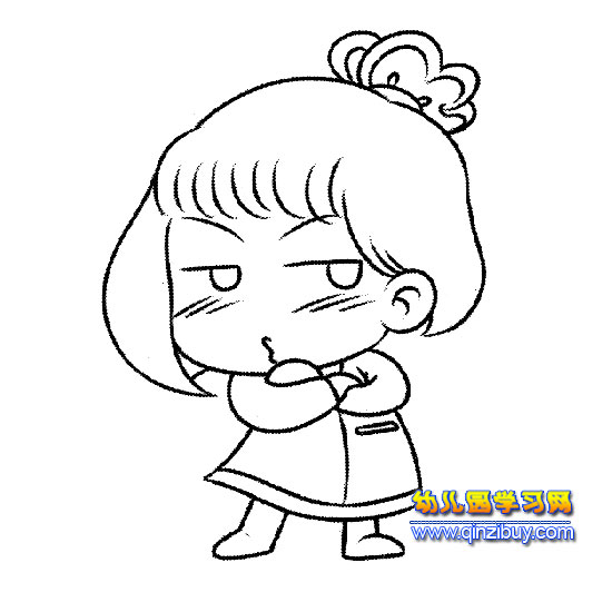 骄傲的女孩【简笔画】 - 幼儿园学习网