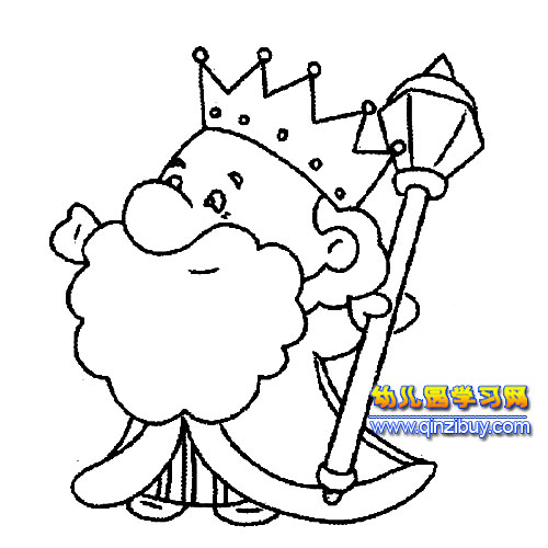 古代国王老爷爷简笔画2