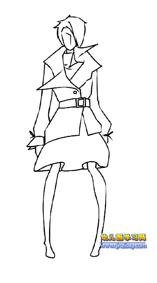 简笔画:一位模特-幼儿园教案网