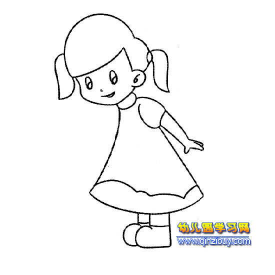 简笔画:漂亮的小女孩4