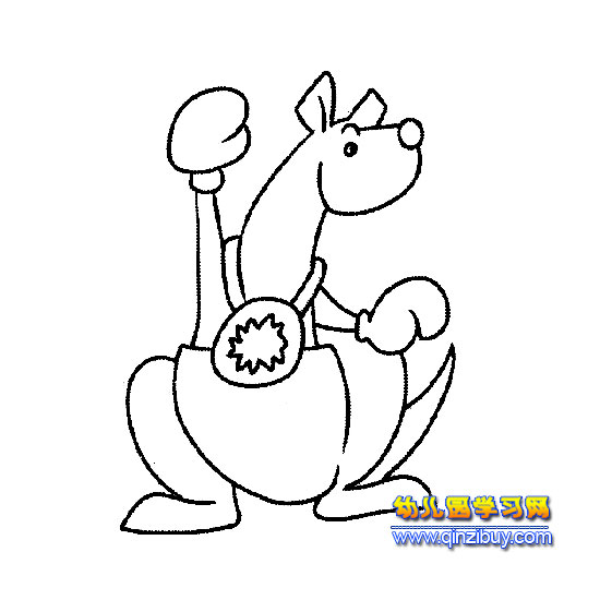 戴手套的袋鼠【简笔画】4-幼儿园教案网