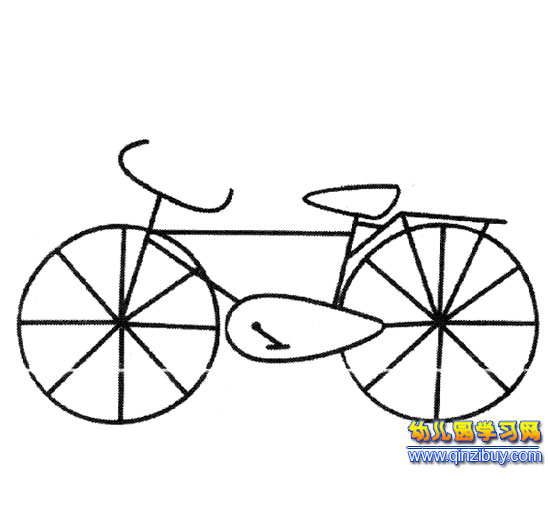 简笔画:成年人自行车-幼儿园教案网