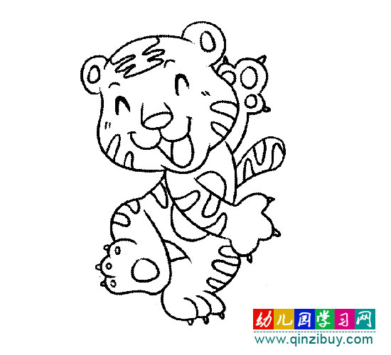 动物简笔画:老虎 - 幼儿园学习网