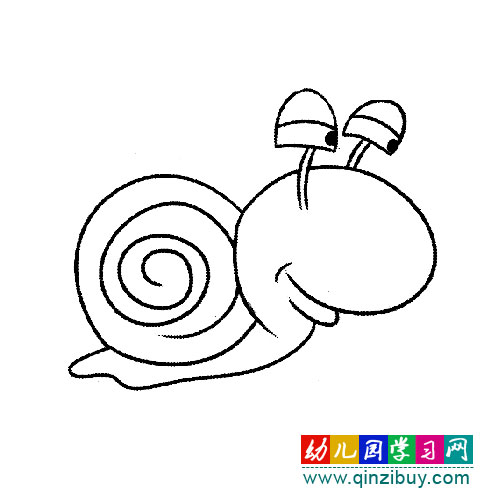 高兴的蜗牛2简笔画