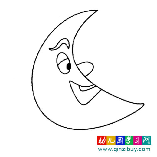 简笔画:皎洁的月亮2-幼儿园教案网