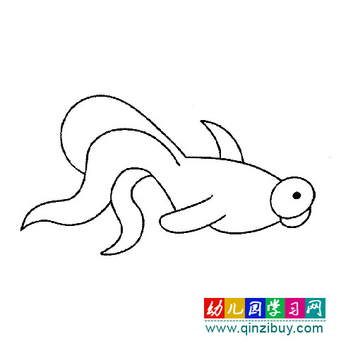 活泼的小金鱼(简笔画)-幼儿园教案网