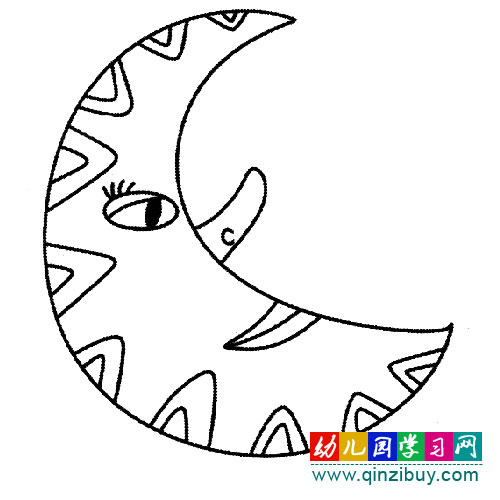 简笔画:卡通月亮