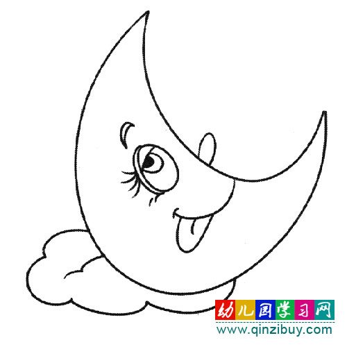 简笔画:卡通月亮3-幼儿园教案网