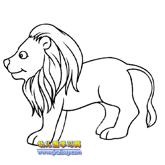 四处眺望的狮子(简笔画)-幼儿园教案网