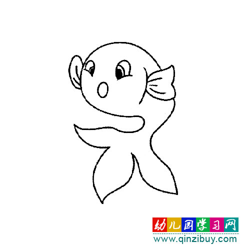 一条小金鱼(简笔画)