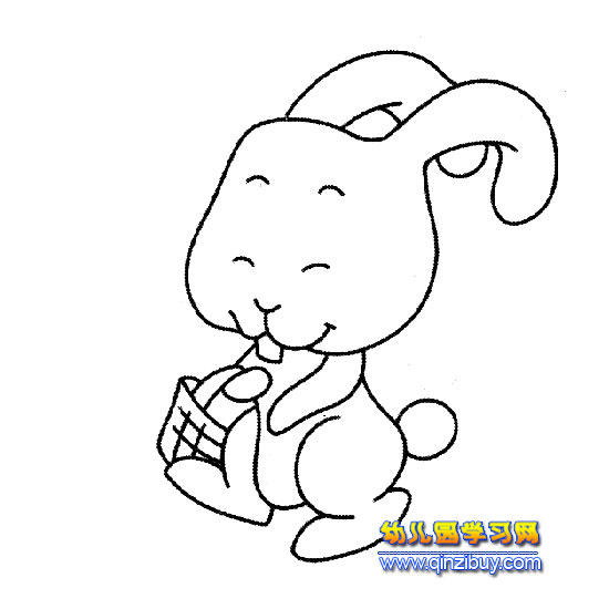 提着篮子的兔子(简笔画)