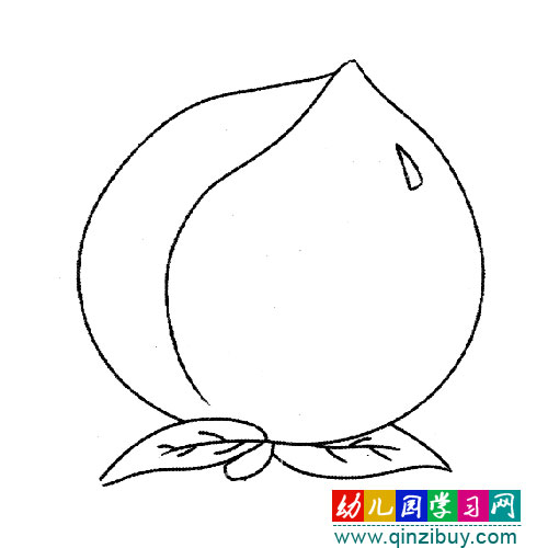 简笔画:粉红的桃子-幼儿园教案网