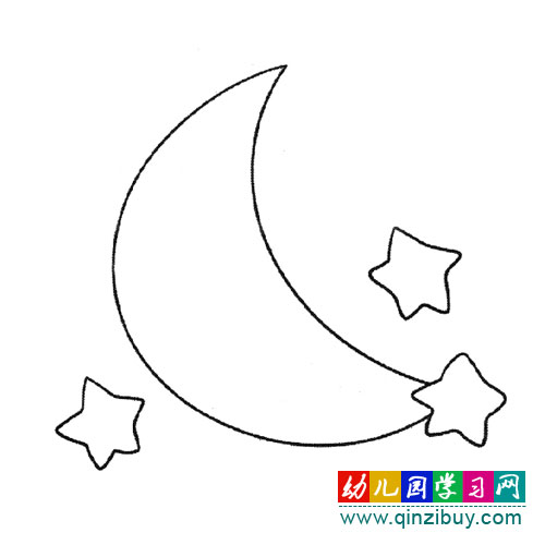 简笔画:月亮和星星