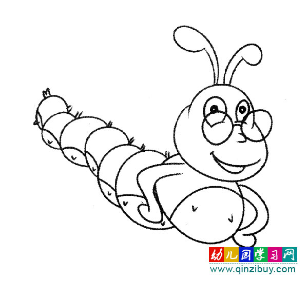 幼儿昆虫毛毛虫简笔画