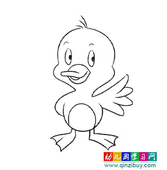 高兴的鸭子(简笔画)