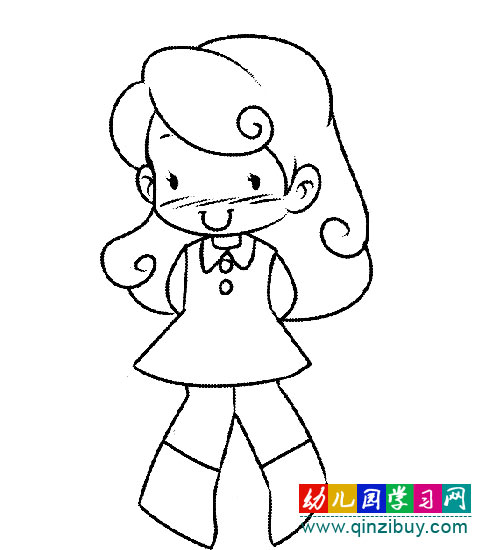 人物简笔画:小女孩