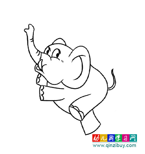 奔跑的大象(动物简笔画)
