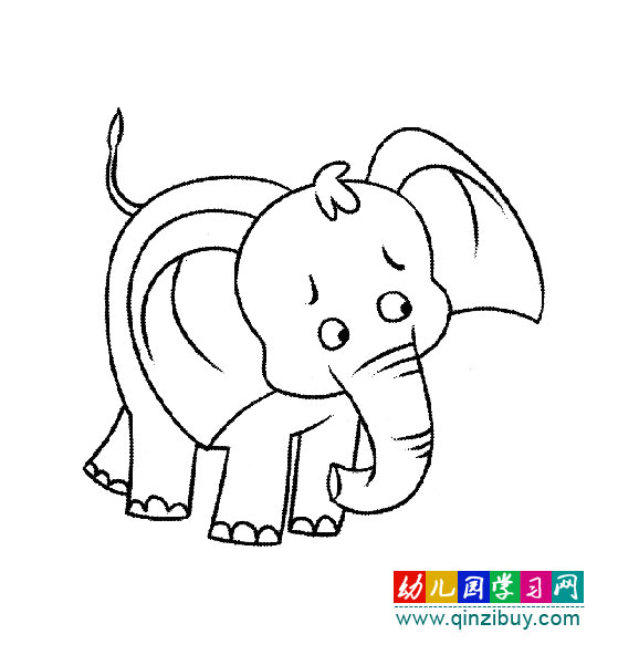 大耳朵大象简笔画