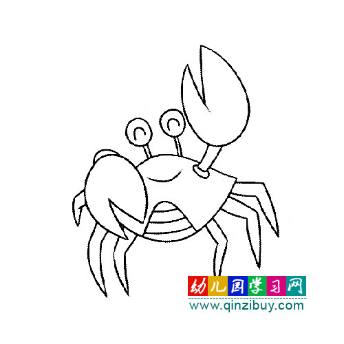 简笔画:俏皮螃蟹-幼儿园教案网