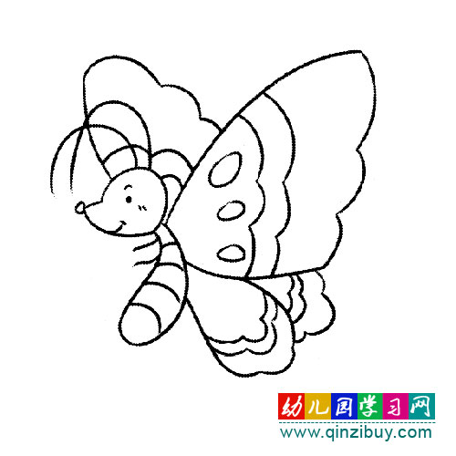 简笔画:挥动翅膀的蝴蝶-幼儿园教案网