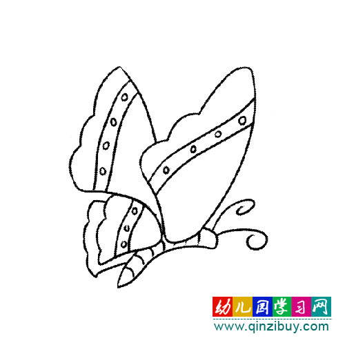 简笔画:扇着翅膀的蝴蝶-幼儿园教案网