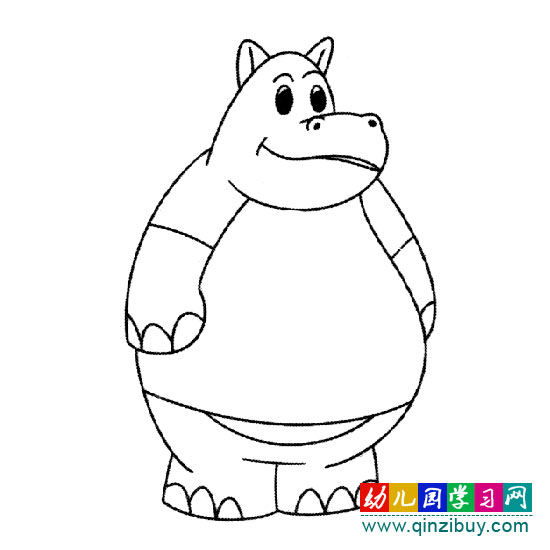 胖胖的河马(简笔画)